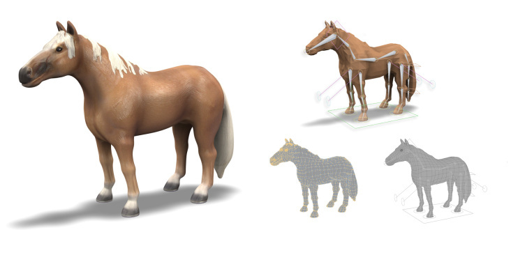• 3D-Modeling : Spielzeugpferd „Palomino Hengst“
