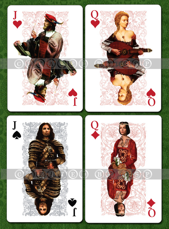Spielkarten design set „ Renesans“ Touche, Aquarell, Illustrator, Photoshop CS6
