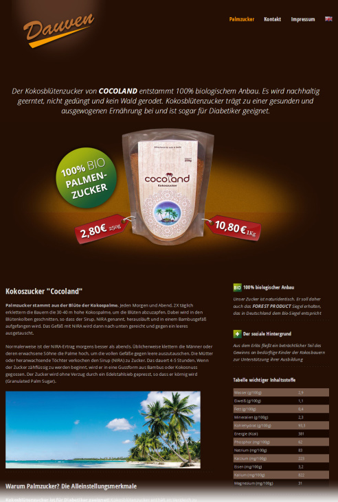 Dauven-food.de (Gestaltung & Umsetzung / Responsive Webdesign)