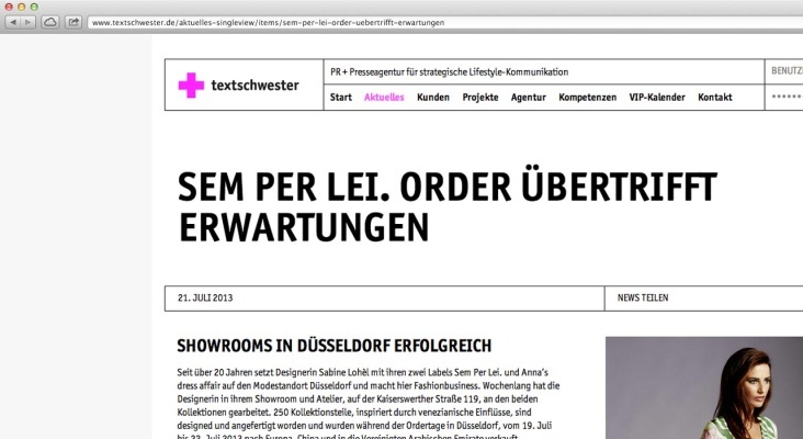 Textschwester Webseite Webfont