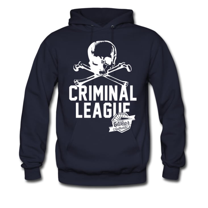 CRIMINALEAGUE™ AUTHENTIC Navy Hoodie Design