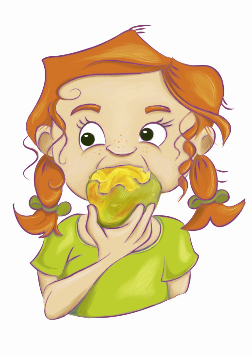 Mädchen isst Mango