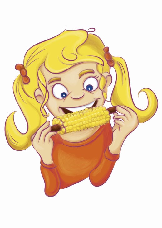 Mädchen isst Mais