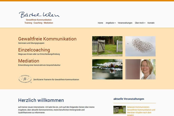 www.bärbel-klein.de – Internetpräsenz der Kommunikationstrainerin Bärbel Klein