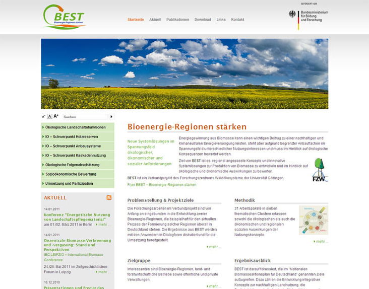www.best-forschung.de – Internetpräsenz des Forschungsverbundes BEST – Bioenergieregionen stärken