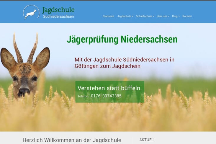 www.jägerprüfung-niedersachsen.de – Internetpräsenz der Jagdschule Südniedersachsen
