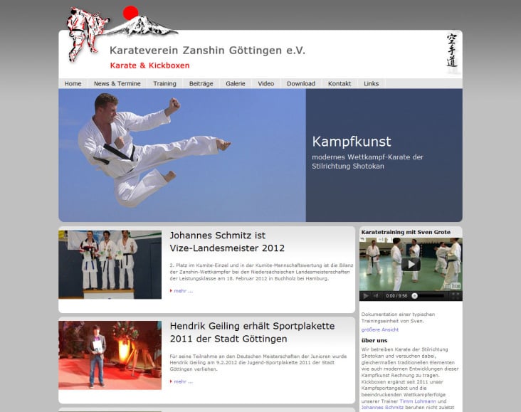 www.karateverein-zanshin.de – Internetpräsenz des Sportvereins Zanshin Göttingen