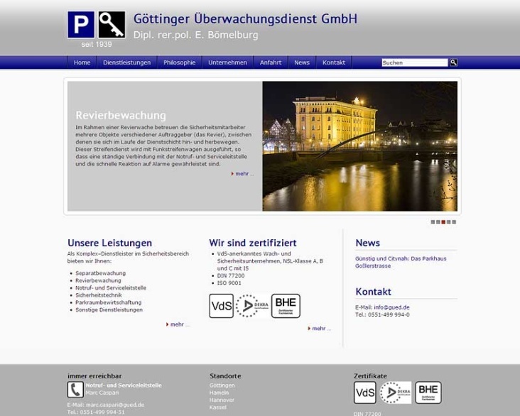 www.gued.de – Internetpräsenz des Göttinger Überwachungsdienstes