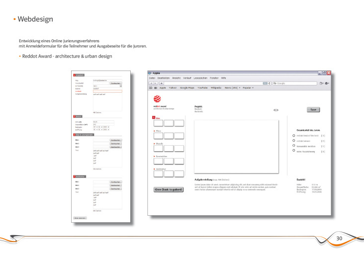 Webdesign – Reddot Award (Online Jurierungsverfahren)