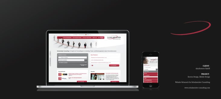 Screendesign, Mobile Design for Schulmeister Consulting