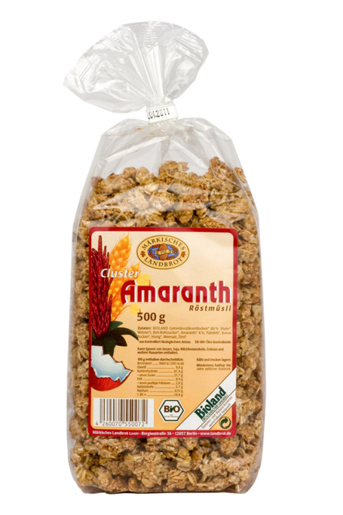 Etiketten für Amaranth-Clusterbeutel / Märkisches Landbrot