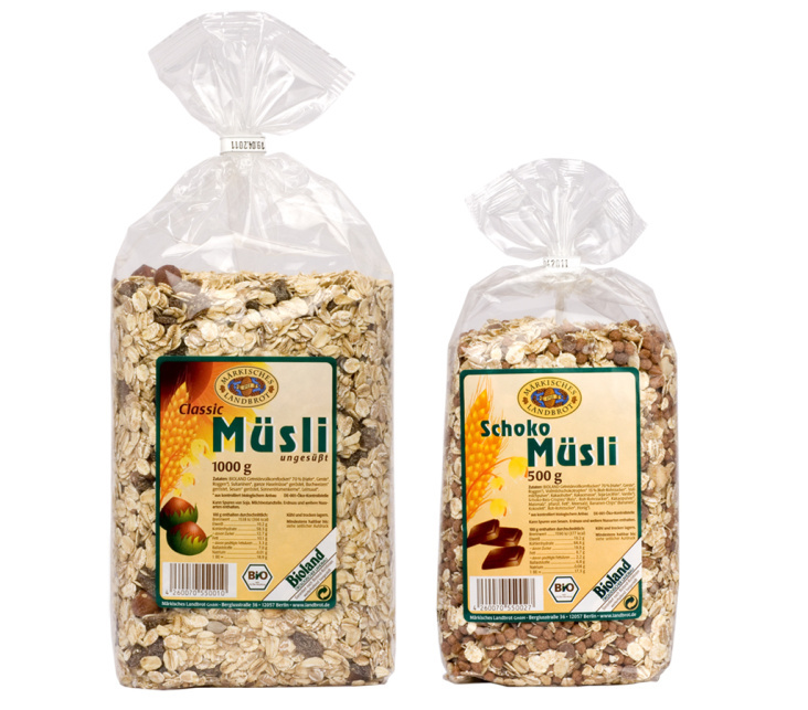 Etiketten für Müslibeutel / Märkisches Landbrot