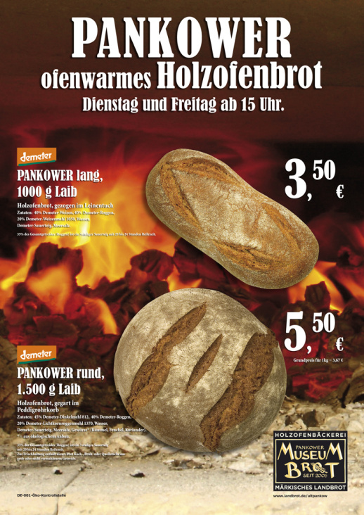 Plakat für Kundenstopper Museumbäckerei Pankow
