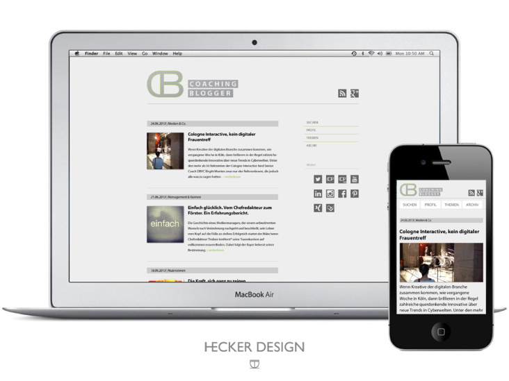 Redesign Coaching-Blogger mit mobiler Webseite