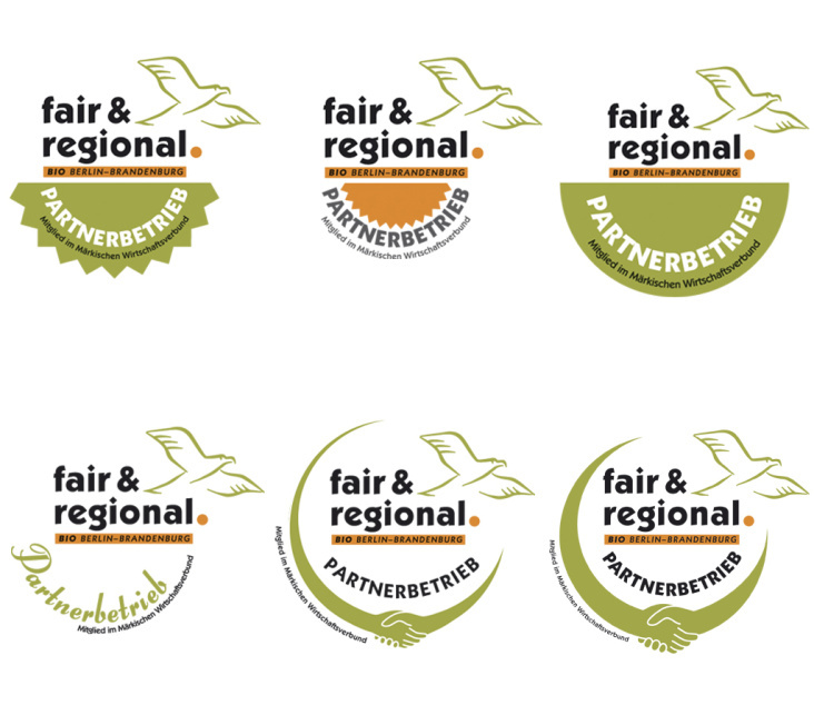 Entwürfe Logo fair & regional Partnerbetriebe