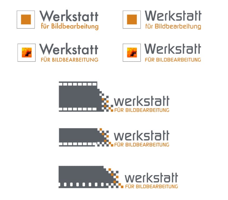 Entwürfe Firmenlogo Werkstatt für Bildbearbeitung