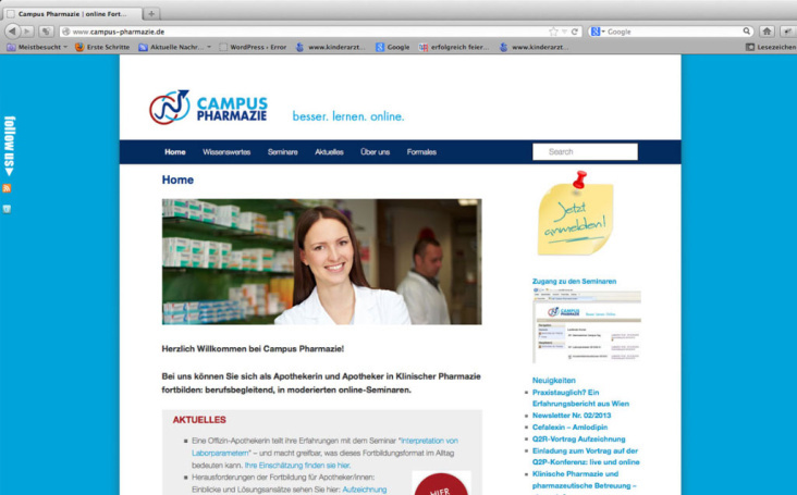 Klinische Pharmazie – Online lernen//CMS//WordPress