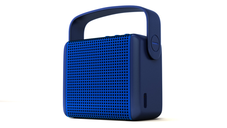 MiPow BOOM – portable Bluetooth-Lautsprecher.  Erstellt mit 3ds Max, Vray, Photoshop