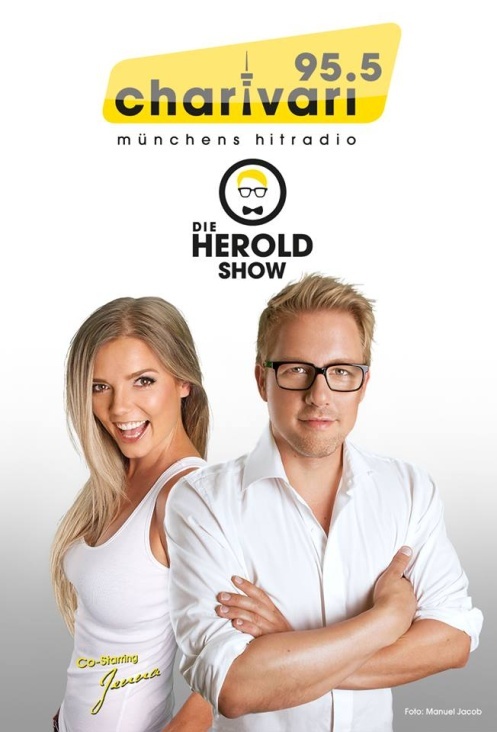 HEROLD SHOW Werbekampagne 2014, 95.5 Charivari – Münchens Hitradio, Jenna Depner und Jan Herold.
