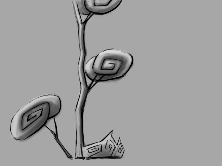 Former concept for assets for „Tights Fight“ – tree (2)