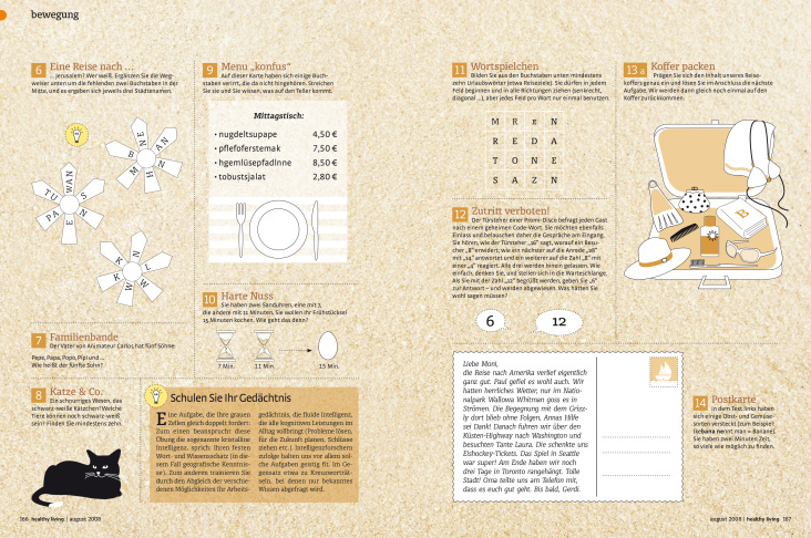 Layout und Illustrationen für healthy living