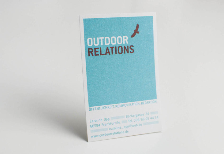 Corporate Design / Visitenkarte für Outdoor Relations / Mehr auf http://claudialommel.de/projekte/or.html