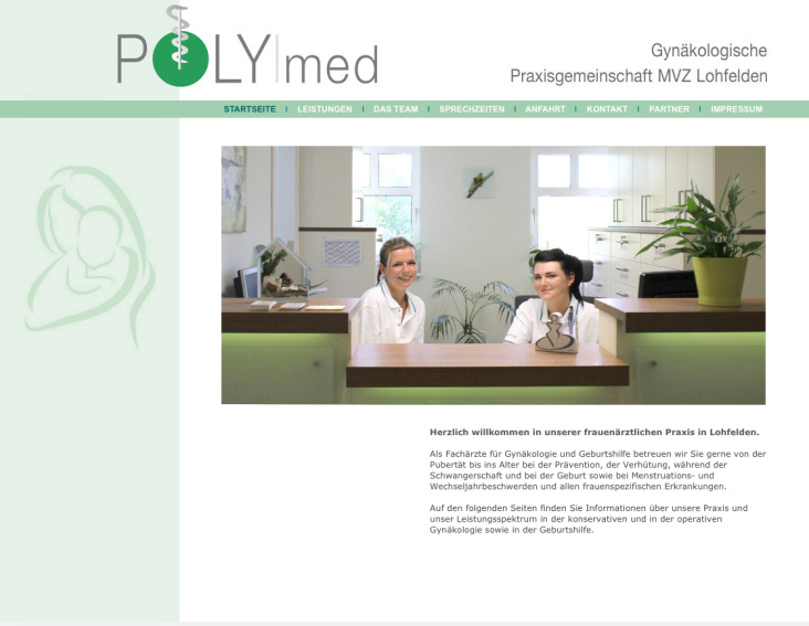 Webdesign für Polymed Kassel