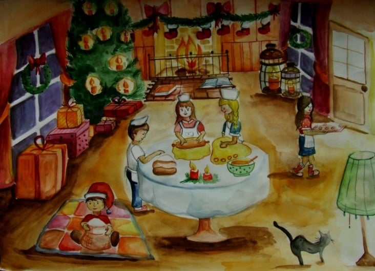 In der Weihnachtsbäckerei klein
