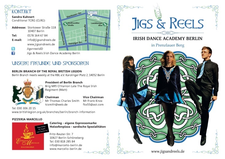 Flyer for „Jigs & Reels“ Berlin Irish dance Academy / 2013