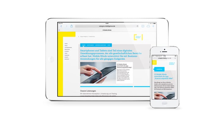 Cologne Intelligence Mobile Minds responsive Webdesign