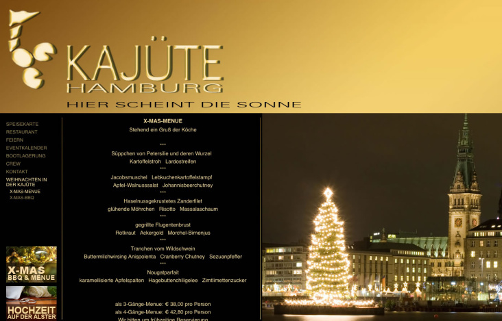 Website Restaurant Kajüte