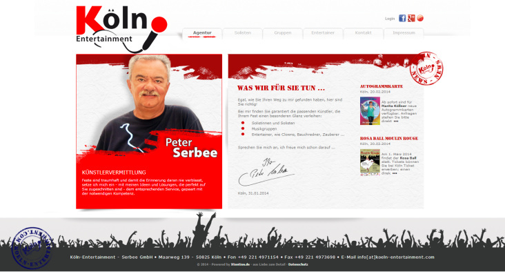 Homepage für Köln-Entertainment