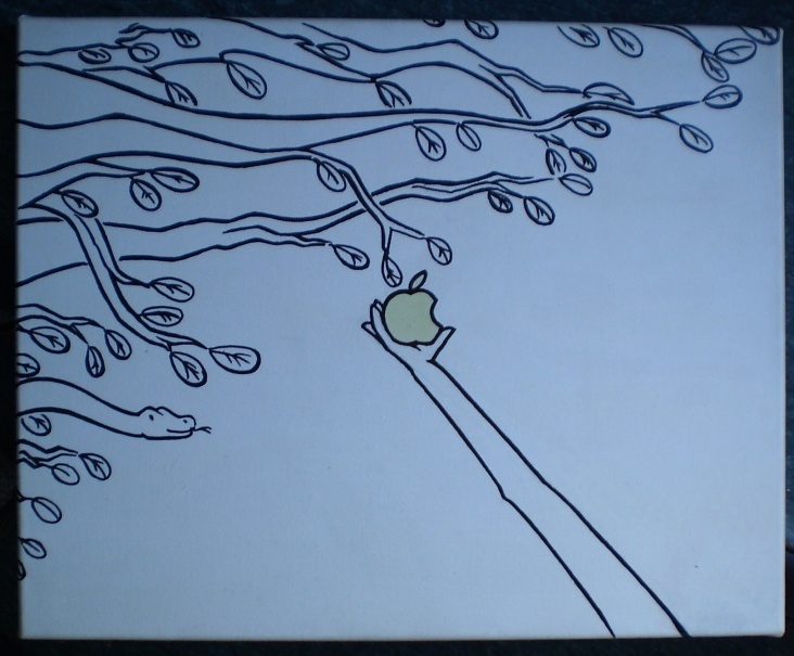 Evas Apfel, Marker auf Macbook, 2011