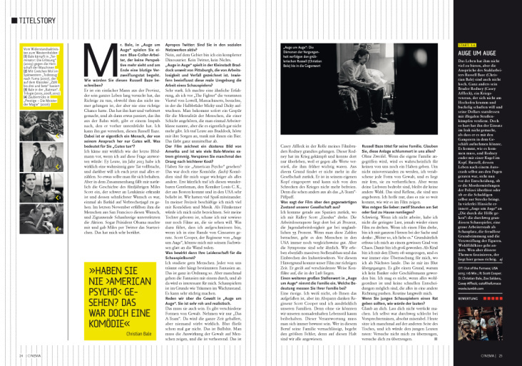 Christian Bale, Porträt und Interview, Heft 4/2014