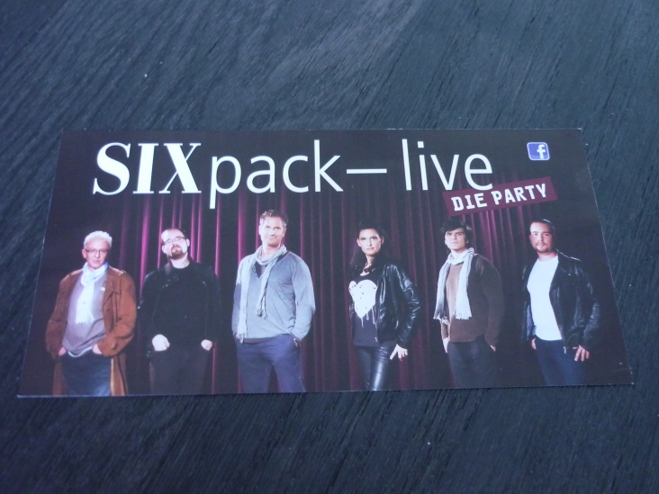 Flyer für Veranstaltung mit der Band SIXpack
