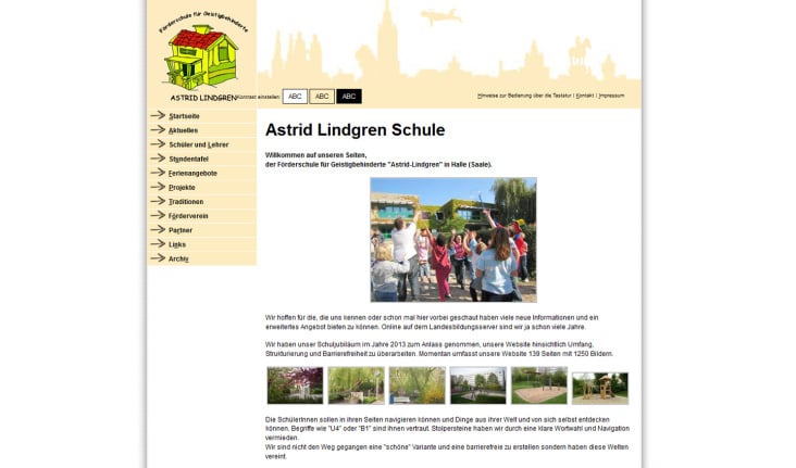 Website Astrid-Lindgren-Schule Halle