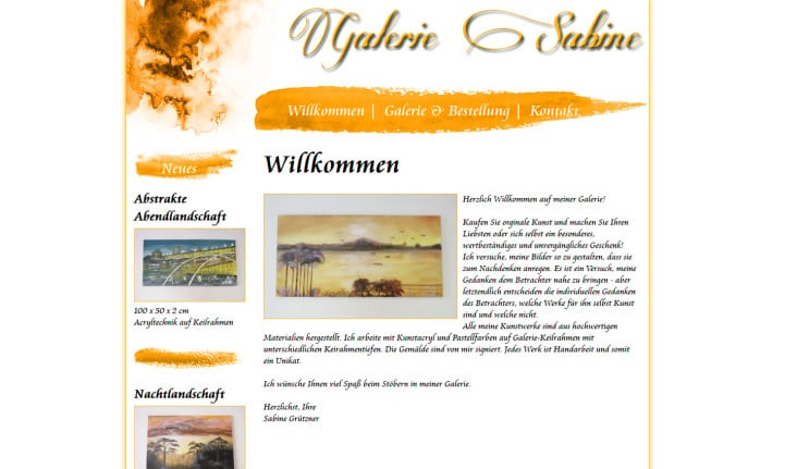 Website Galerie Sabine