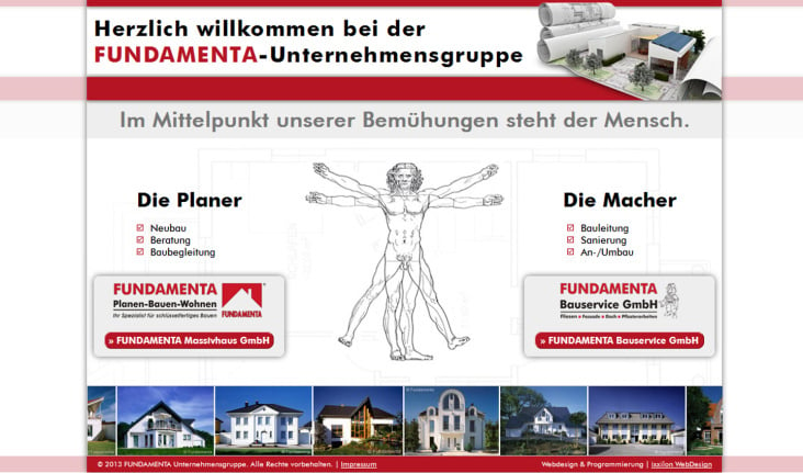 Website FUNDAMENTA-Unternehmensgruppe