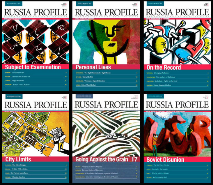 Coverserie für Zeitschrift „Russia Profile”