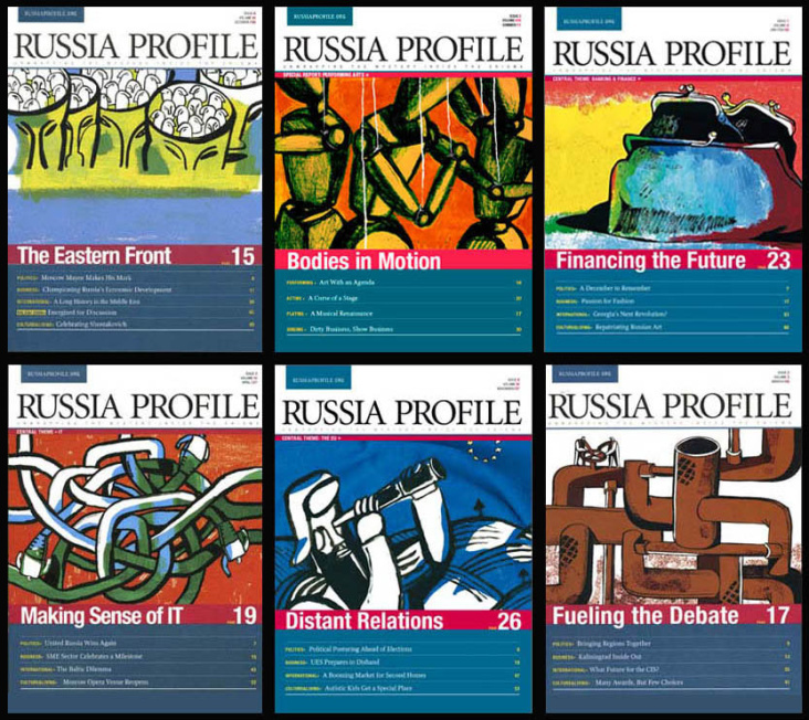 Coverserie für Zeitschrift „Russia Profile”