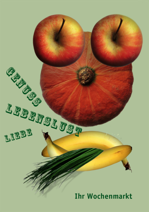 Plakat für den wöchentlichen Gemüsemarkt