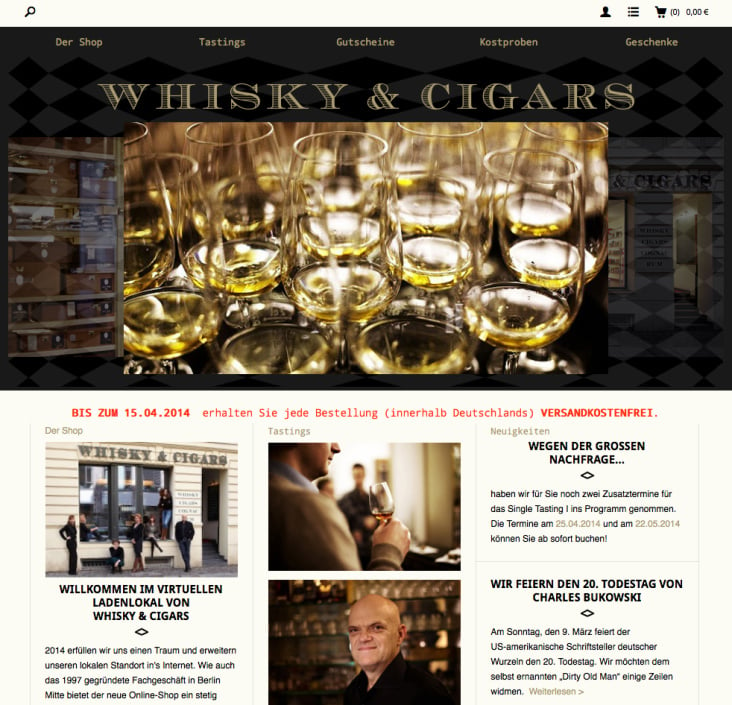 Screenshot (www.whiskyandcigars.de)