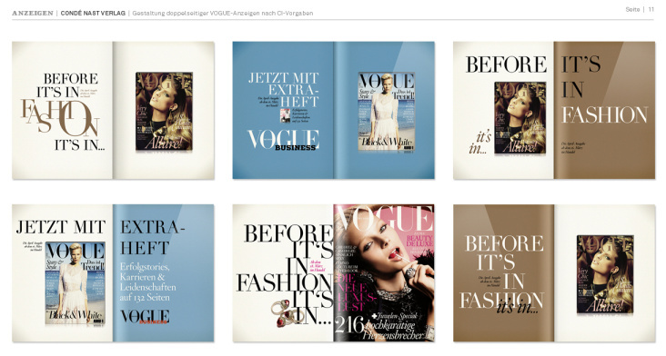 Vogue Anzeigen – Layouts – Freelancing Projekt