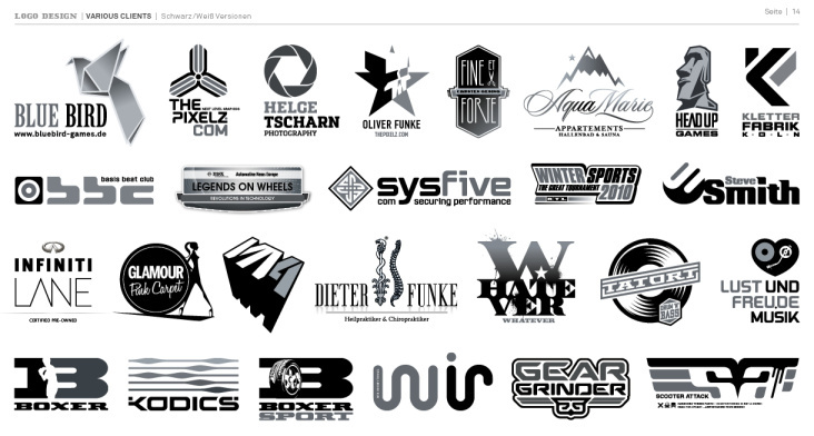 Diverse Logos – S/W Versionen