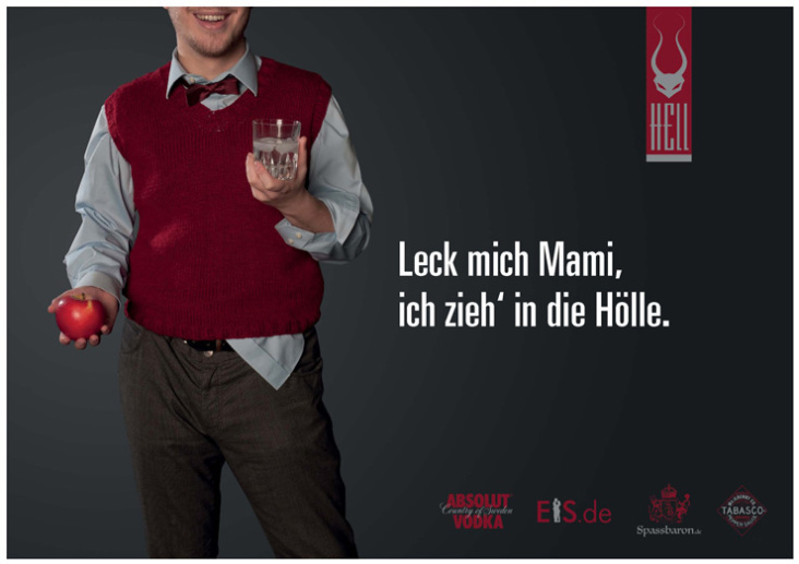 Plakat 1 zur Vermarktung der Hölle, „Hell“, als Bewusstseinserweiternde Kampagne – Projektarbeit.