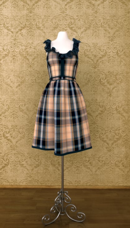 Das Kleid „French Style“.  Erstellt mit Marvelous Designer, Mudbox, 3ds Max, Vray, Photoshop