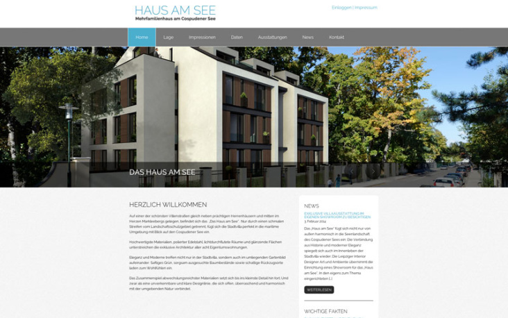 Haus am See // Webdesign