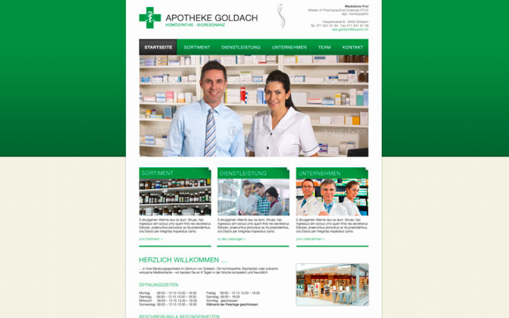 Apotheke Goldach (CH) // Webdesign