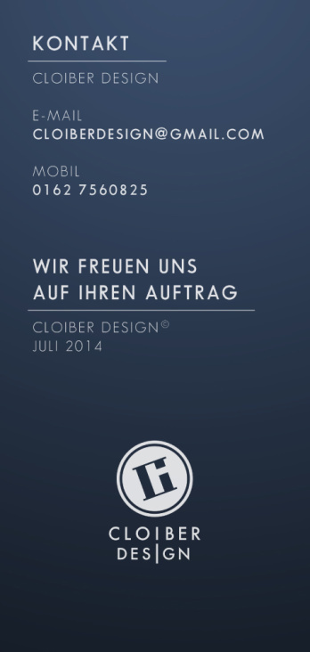 Cloiber Design – Flyer 2014 (Kontakt)