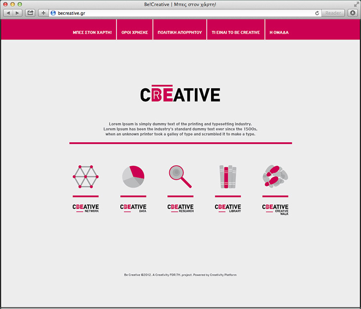 Be Creative website design